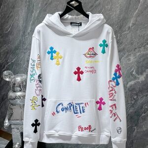 Chrome Hearts White Multicolor Graphic Hoodie